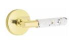Emtek T-Bar Terrazzo 5109 Select Brass Passage Leverset with Disk Rosette for Right Handed Doors product
