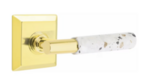 Emtek T-Bar Terrazzo 8531 SD Select Brass Single Dummy Lever with Quincy Rosette for Right Handed Doors product