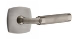 Emtek R-Bar Knurled 5326 Select Brass Privacy Leverset with Urban Modern Rosette for Right Handed Doors product