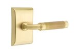 Emtek R-Bar Knurled 5051 SD Select Brass Single Dummy Lever with Neos Rosette for Right Handed Doors product