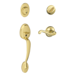 Schlage F60PLYxFLALH Plymouth Single Cylinder Handleset with Flair Interior Lever for Left Handed Doors product