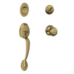 Schlage F60PLYxGEO Plymouth Single Cylinder Handleset with Georgian Interior Knob product